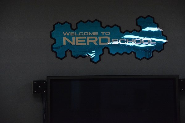 Nerdschool mirrored acrylic tiles sign