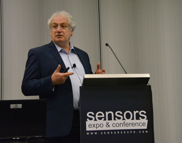 Quvium CEO Steven Schmidt at Sensors podium