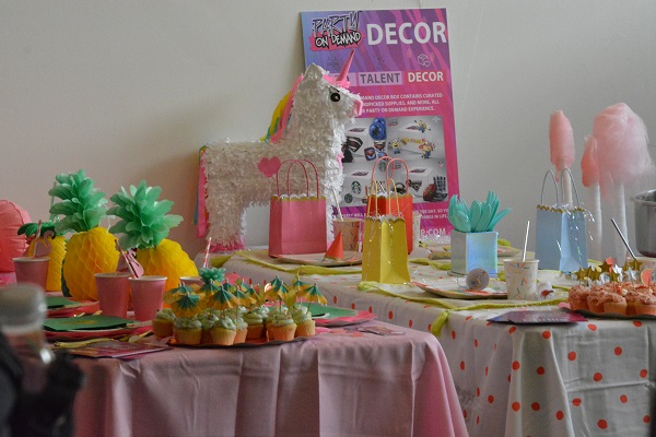 Party on Demand pinat and party supplies on a table