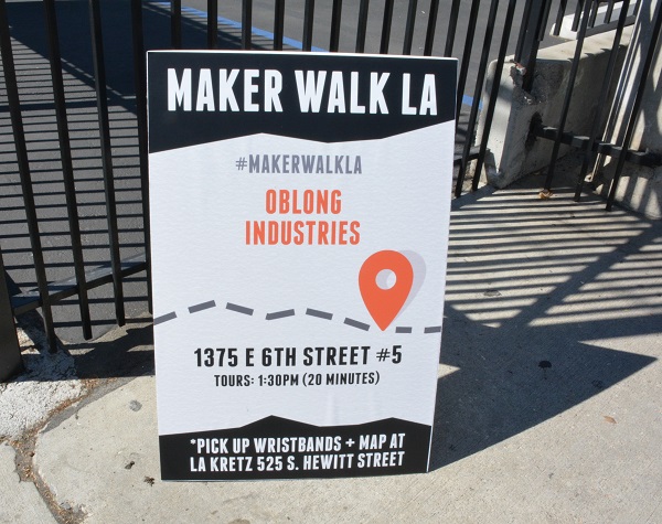 Oblong Industries Maker Walk LA sign on concrete