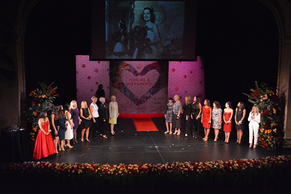 Rose Queens onstage with Ellen K