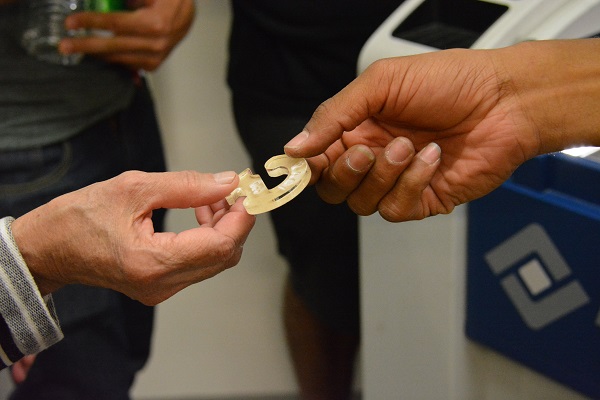 laser cut hook during Maker Walk L.A.