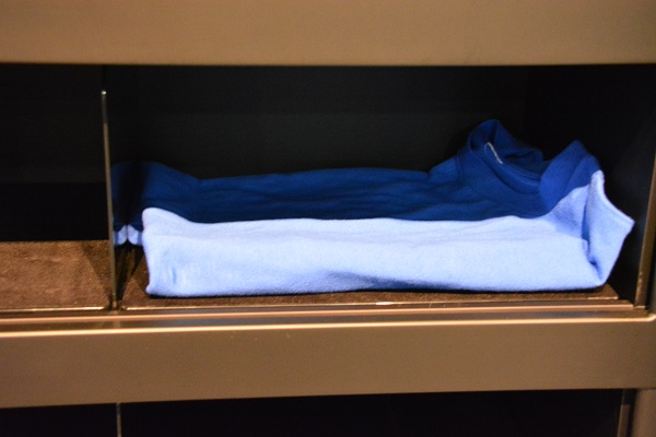 folded clothes in Laundroid's drawer