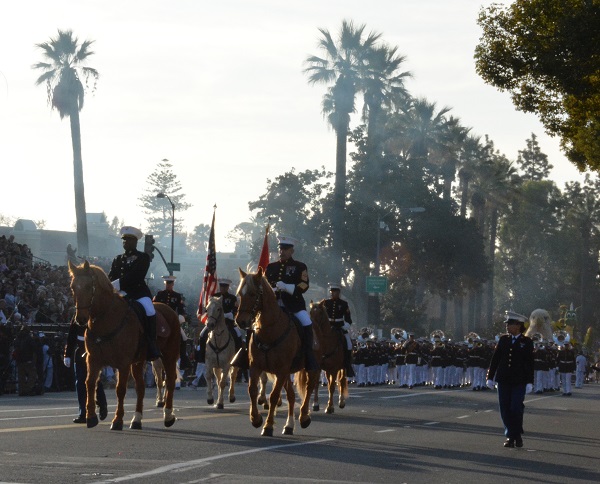 Mounted Marine Color Guard on Orange Grove Boulevard