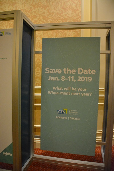 "Save the Date" sign with dates for CES 2019: January 8-11, 2019