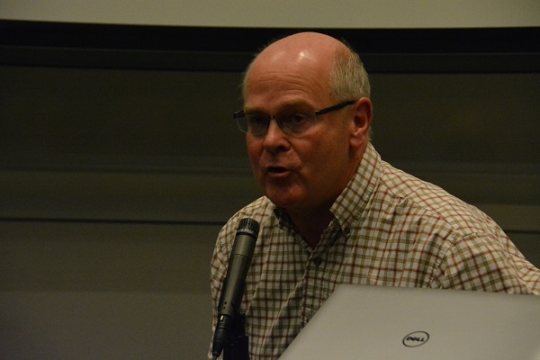 Professor Joel W. Burdick makes a point during AR and VR discussion panel