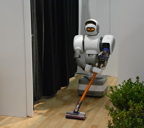 Aeolus robot with vacuum on CES 2018 convvention display floor