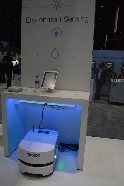 "Omron" robot on show floor