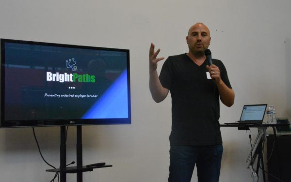 David Dorfman with "BrightPaths" slide on 2018 "Demo Day"