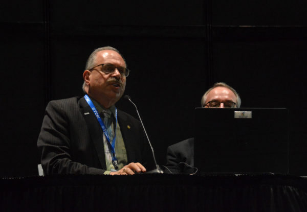 Dr. Al Pisano gives a five-minute presentation during the "Future of Engineering Education Panel" at Sensors 2018.