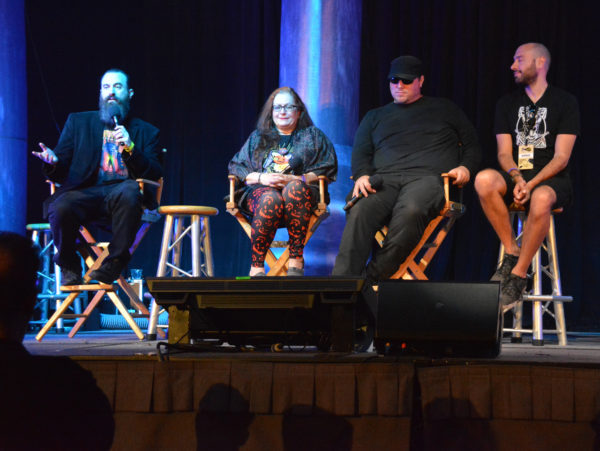 Jon Schnitzer speaks to audience during ScareLA™ 2018 "Haunters" panel