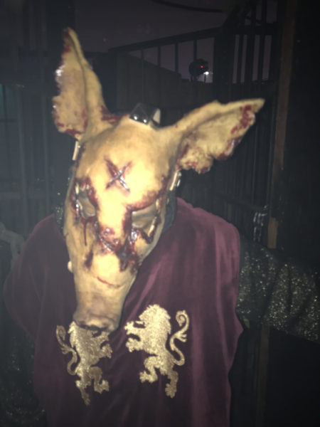 Pig monster in "Descension" haunt at ScareLA™ 2018