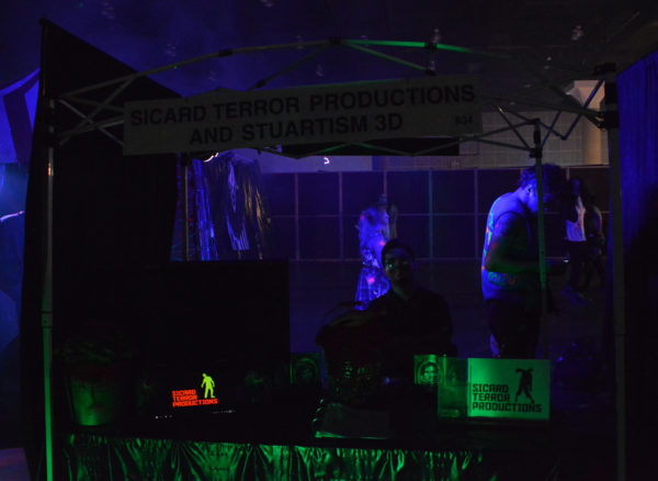 Felix Sicard, of Sicard Terror Productions, in his booth at ScareLA 2018