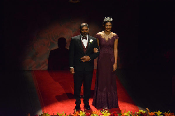 2019 Rose Princess Rucha S. Kadam returns to the stage, escorted by her father