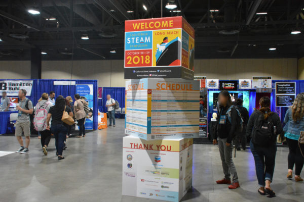 Attendees at California STEAM Symposium on the 2018 convention floor
