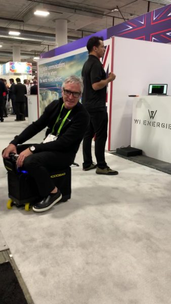 Tim Ryan rides Modobag®on the Eureka Park floor