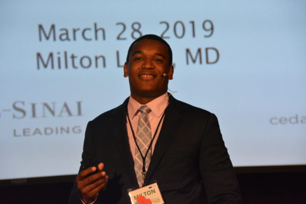 Dr. Milton LIttle in closeup during Cedars-Sinai Virtual Medicine 2019 conference