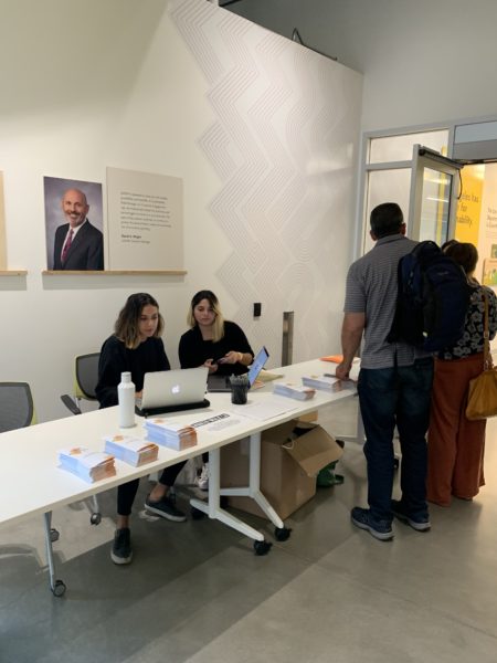 Participants at sign in table for MakerWalk LA 2019
