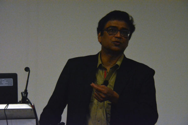 Manju Hegde closeup during his Autonomous Vehicle Sensors Conference presentation