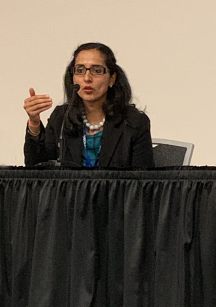 Radhika Arora answers a question during "Battle of the Sensors" panel