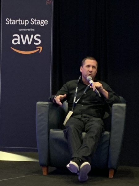 Travlin McCormack speaking during Fireside Chat at TechDay LA 2019
