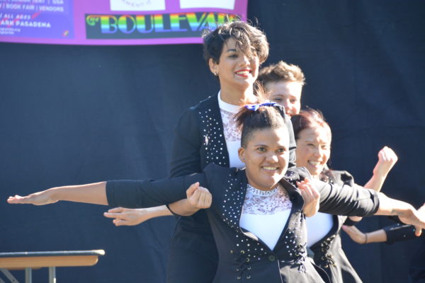 Closeup of Latin dancers at San Gabriel Valley Pride