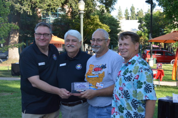Winner of Power of Hope Award with Mitch Braiman and Tournament of Roses representatives at San Gabriel Valley Pride 2019