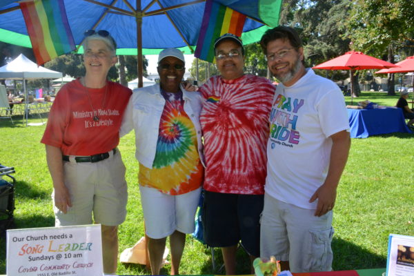 Reverend Lee Yates with members of Covina Community Church at San Gabriel Valley Pride 2019