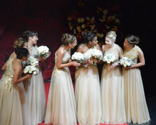 Camille Kennedy and Royal Court react after she is announced 102nd Rose Queen®