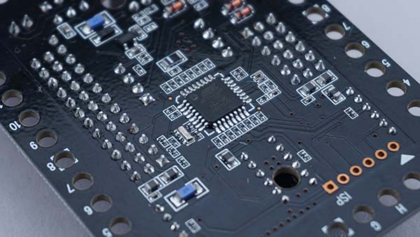 Close up of microscopic circuit board