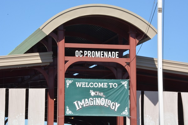 "Imaginology" sign on Ornage County Fair exhibit hall