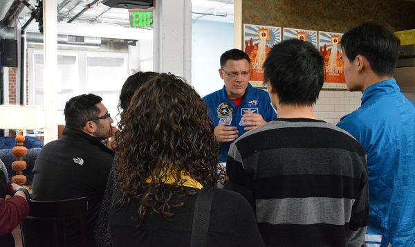 Astronaut Doug Wheelock talks to Space Apps Pasadena audience
