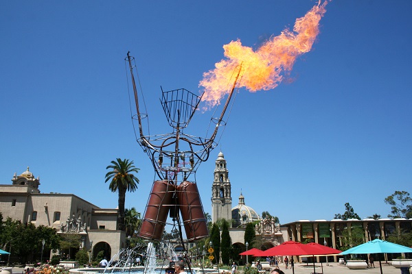 Fire-breathing 25-foot robot at Maker Faire® San Diego