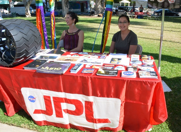 JPL table with staffers at SGV Pride XVI