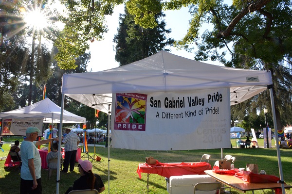 SGV Pride banner near display tables