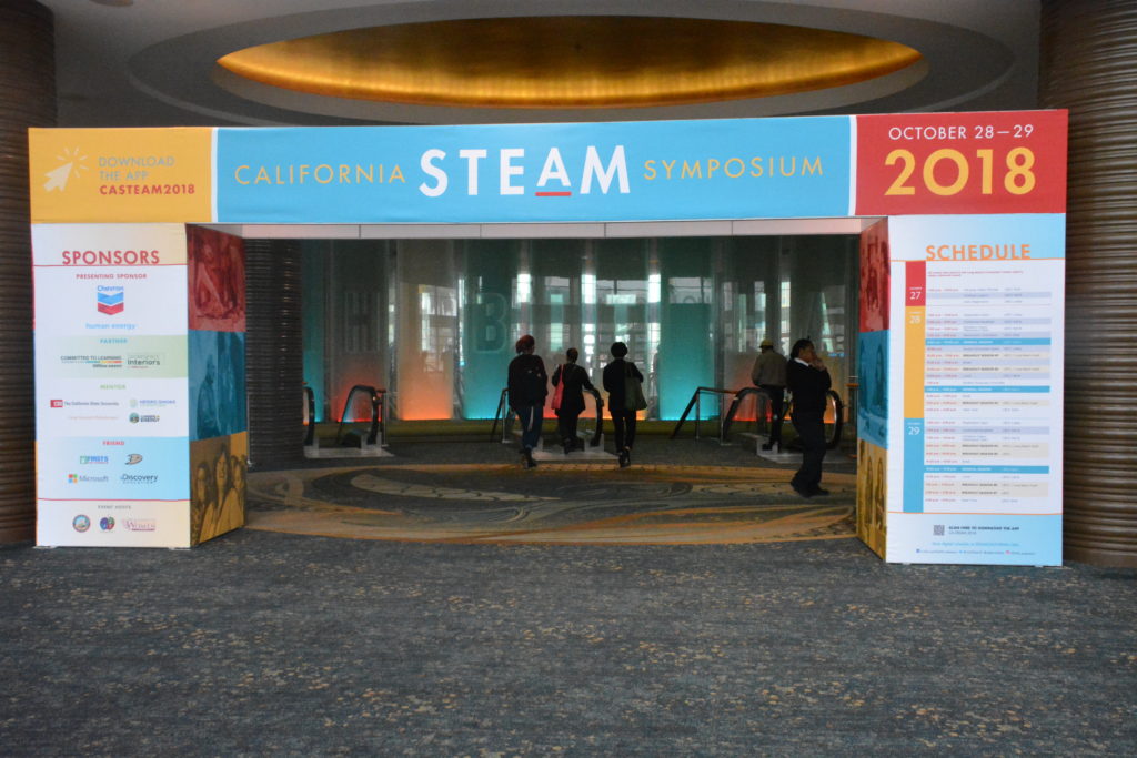 California STEAM Symposium entrance as attendees go in