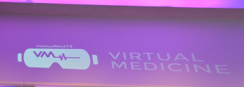 "Virtual Medicine" 2018 pink light projection on ceiling