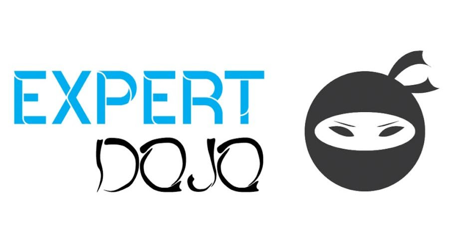 Expert Dojo logo, with fighter in mask