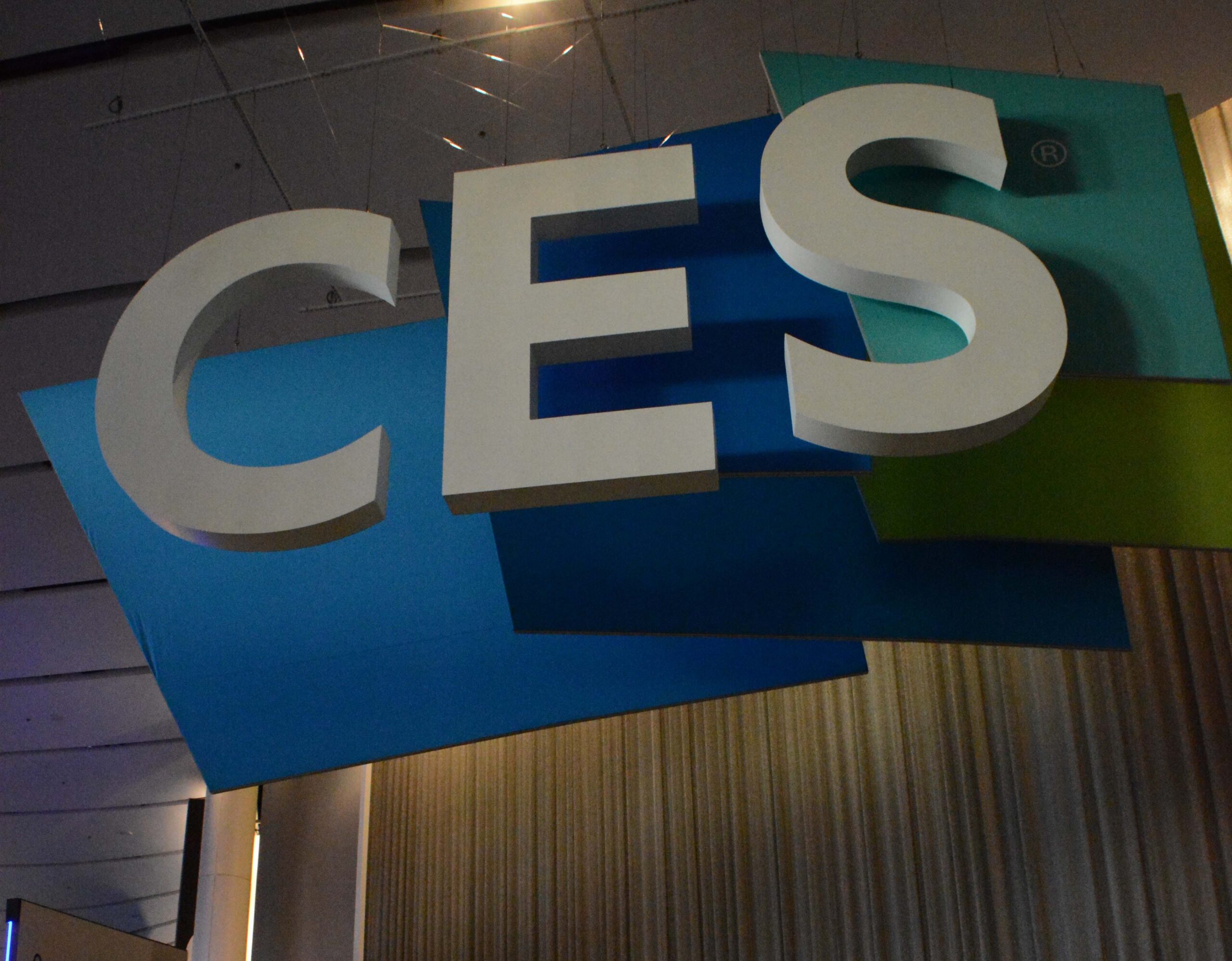 CES sign above conference floor