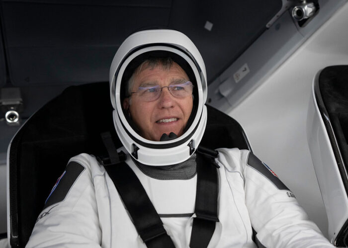 SpaceX Crew 6 Commander Stephen Bowen in a space suit.