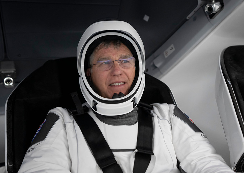 SpaceX Crew 6 Commander Stephen Bowen in a SpaceX pressure suit.