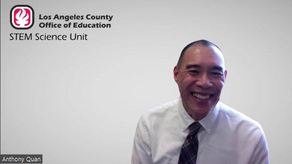 LA County Office of Education STEM Science Coordinator Anthony Quan smiles as he discusses upcoming educational programs in both STEM and STEAM.