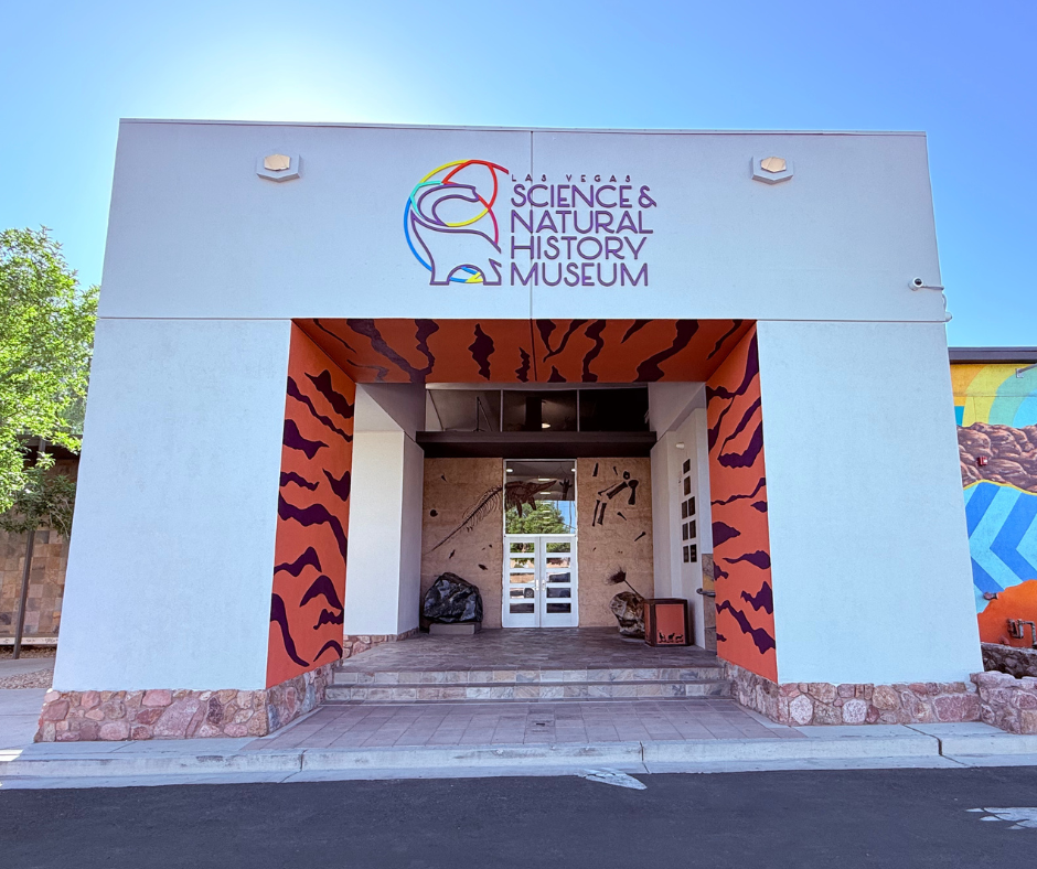 New sign over the museum's entrance door reads, "Las Vegas Science & Natural History Museum".